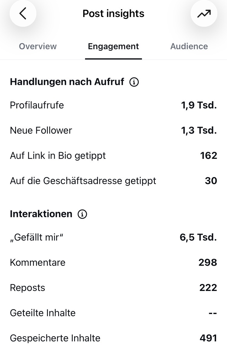 Instagram-Engagement-Insight mit Profilaufrufen und Link-in-Bio-Klicks für Der Buchhüter